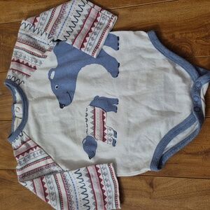 First Impressions Boys Bear Fair Isle Onsie 3-6M